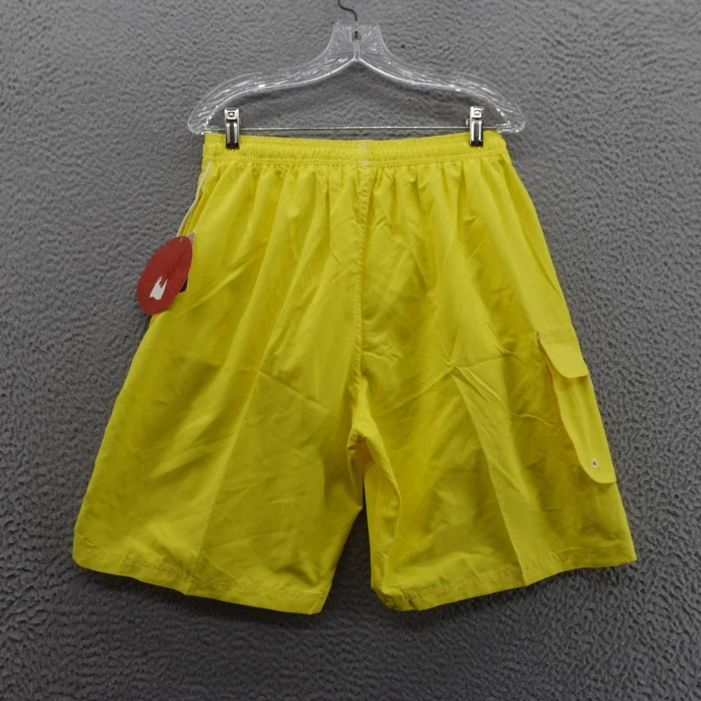 TYR Challenger Swim Trunks Large Yellow Mens Mesh Lined Quick Dry Pockets NWT‎